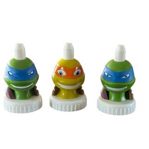 Good 2 Grow Bottle Toppers Lot of 3 TMNT Teenage Mutant Ninja‎ Turtles